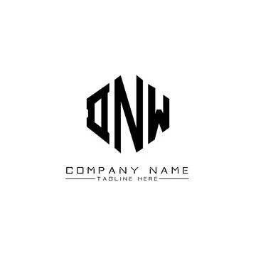DNW letter logo design with polygon shape. DNW polygon and cube shape logo .. Stock Illustration