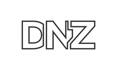 DNZ logo design template with strong and modern bold text. Initial based ve.. Stock Illustration