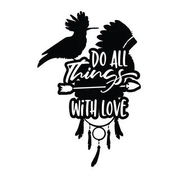 Do All Things With Love typography t-shirt design, tee print, t-shirt design Stock Illustration