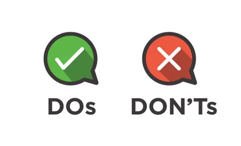 Do and Don't or Good &amp; Bad Icons with Positive and Negative Symbols Stock Illustration