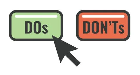 Do and Don't or Good and Bad Icons with Positive and Negative Symbols Stock Illustration
