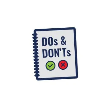 Do and Don't or Good and Bad Icons with Positive and Negative Symbols Stock Illustration