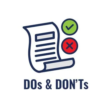 Do and Don't or Good and Bad Icons with Positive and Negative Symbols Stock Illustration