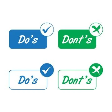 Do and Don't thumbs vector icons Illustrazione stock