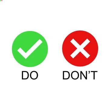 Do and Don't vector illustration button choice. Suitable for elements of advice Stock Illustration