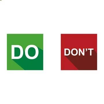 Do and Don't vector illustration button choice. Stock Illustration
