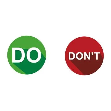 Do and Don't, yes or no, choice picker vector illustration button choice. Stock Illustration