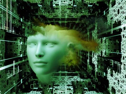 Do Androids Dream of Girls Stock Illustration