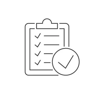 To do check list on clipboard linear icon on white background Stock Illustration