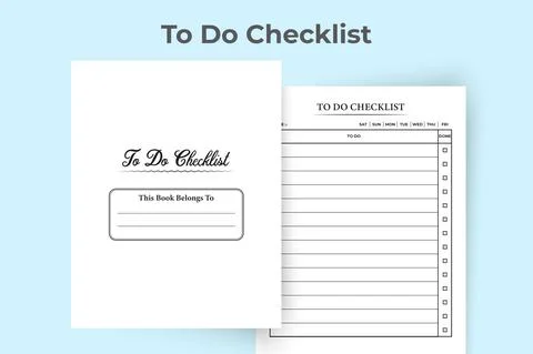To do checklist KDP interior log book. KDP interior notebook. Task list inter イラスト素材
