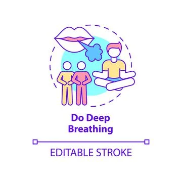 Do deep breathing concept icon Stock Illustration