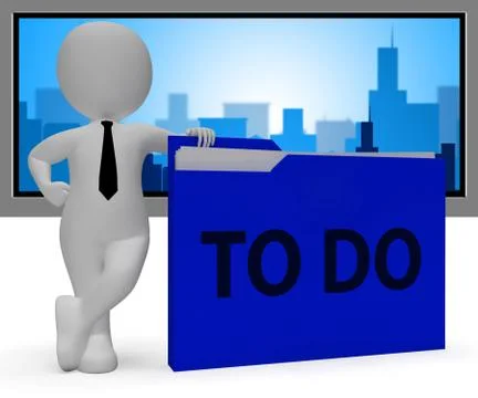 To Do Folder Meaning Getting Organized 3d Rendering 스톡 일러스트