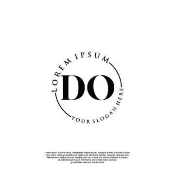 DO Initial handwriting logo design Stock Illustration