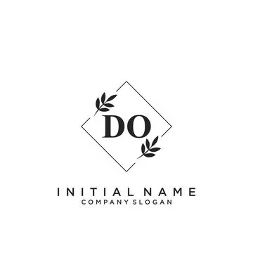 DO Initial handwriting logo design Stock Illustration