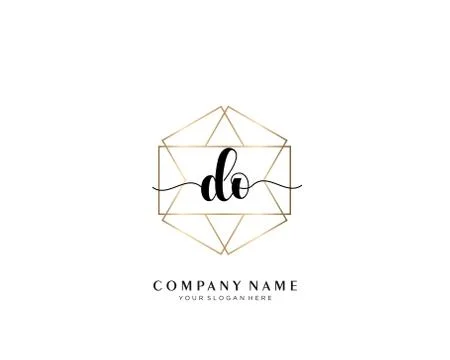 DO Initial handwriting logo geometric template vector イラスト素材