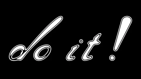 "do it!" on black background. Looping footage has 4K resolution. Video stock 91644204