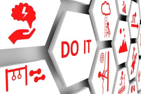 DO IT concept cell background 3d illustration Stock Illustration