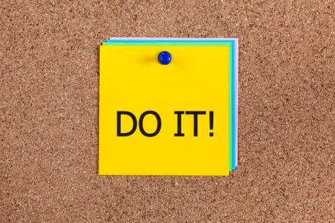 Do it! on corkboard Stock Photos
