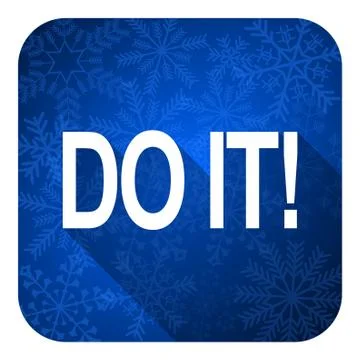 Do it flat icon, christmas button. Stock Illustration