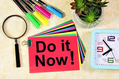 Do it. The inscription in the planning notebook. Stock Photos