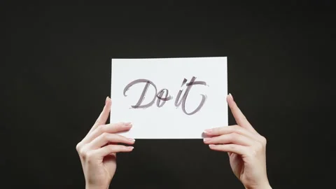 Do it life motivation hands encouraging slogan Stock Footage 134715067