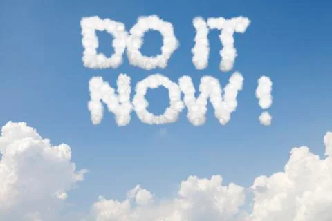 Do it now concept text in clouds Stock Illustration