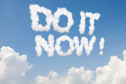 Do it now concept text in clouds Stock Illustration