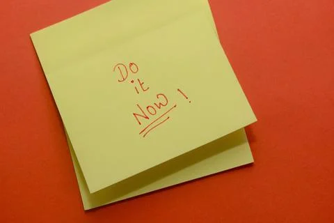 Do It Now Reminder Note Stock Photos