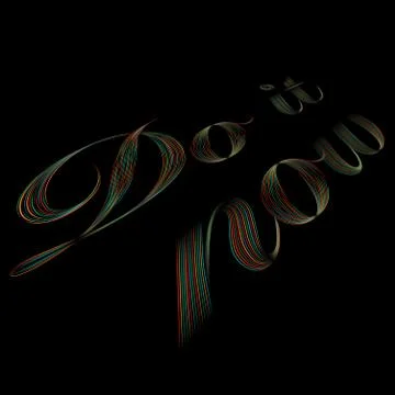 Do it now text perspective Stock Illustration