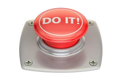 Do It! Red button, 3D rendering Ilustración de archivo