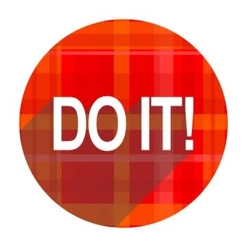 Do it red flat icon isolated. Stock Illustration