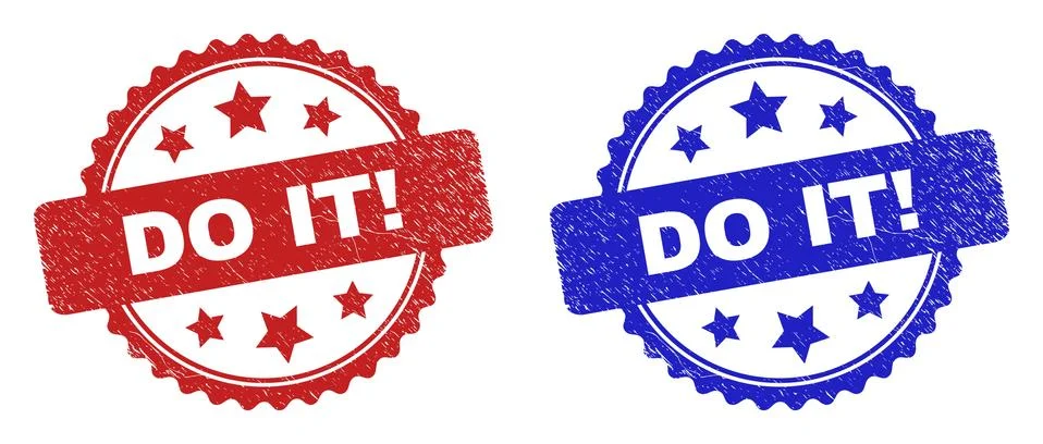 DO IT! Rosette Seals Using Scratched Texture 스톡 일러스트