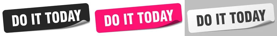 Do it today sticker. do it today sticker set on white background Stock Illustration