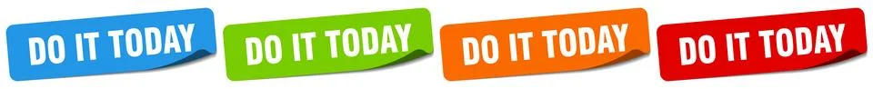 Do it today sticker. do it today sticker set on white background Stock Illustration
