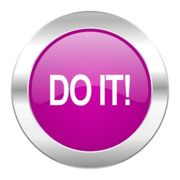 Do it violet circle chrome web icon isolated. Ilustración de archivo