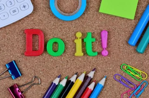 Do it words on cork Stock Photos