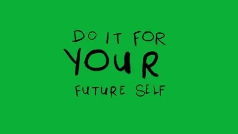 Do it for your future self doodle text animation | Green screen quote	 Stock Footage 316259547