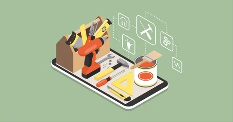 Do it yourself and home renovation app Stock Footage 91288645