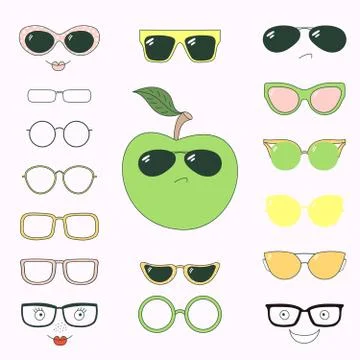 Do it yourself apple in glasses Illustrazione stock