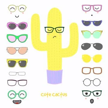 Do it yourself cactus in glasses Illustrazione stock