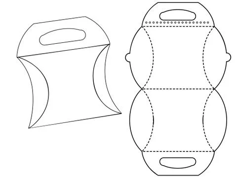 Do-it-yourself Cardboard box bonbonniere. White Cardboard Carry Box Bag Packagin Illustrazione stock