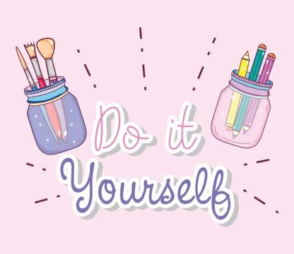 Do it yourself crafts concept Illustrazione stock