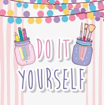 Do it yourself crafts concept Stock Illustration