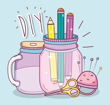 Do it yourself crafts concept Stock Illustration