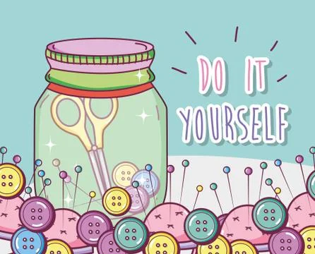 Do it yourself crafts concept Illustrazione stock