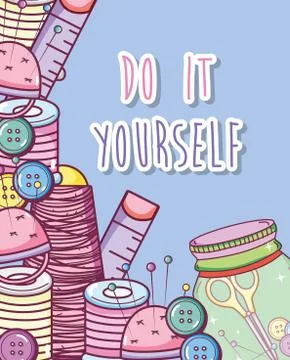 Do it yourself crafts concept Illustrazione stock