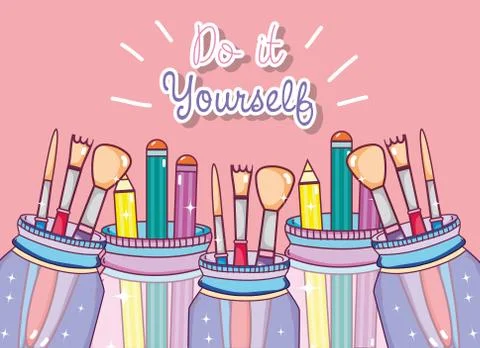 Do it yourself crafts concept Stock Illustration