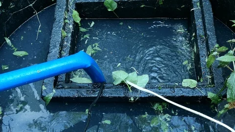 Do It Yourself. DIY. household septic tank. Cleaning and unblocking clogged d Stock Footage 102417317