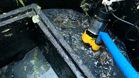 Do It Yourself. DIY. household septic tank. Cleaning and unblocking clogged d Stock Footage 102417338