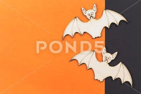 Do it yourself Halloween pumpkin and vampire bats Stock Photos